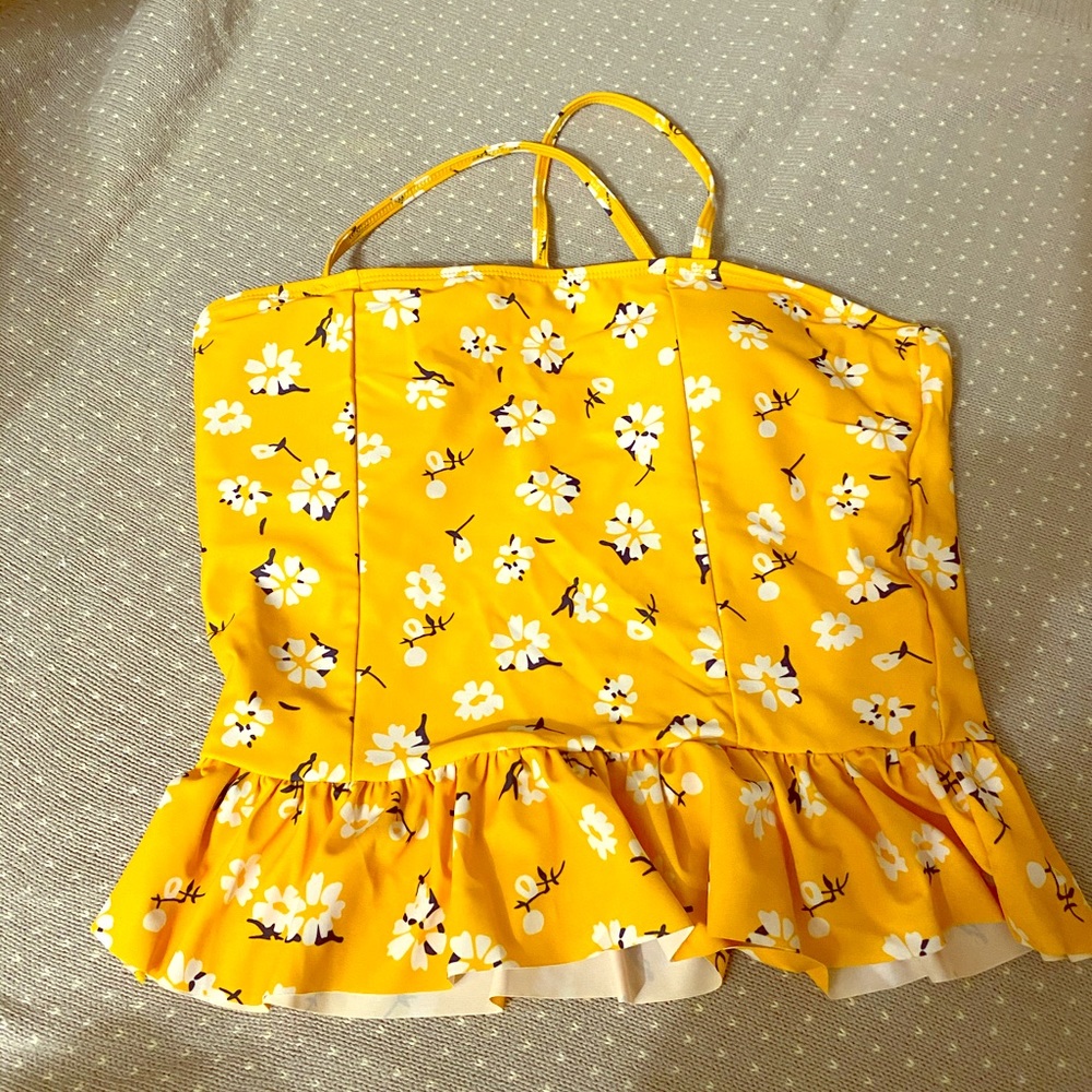 Yellow Floral Tankini Swimwear NWOT